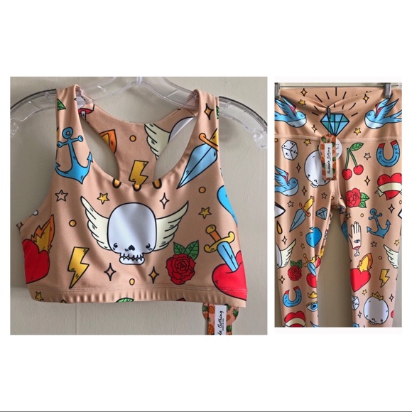 pineapple clothing Pants - Yoga Set | Tattoo Printed
